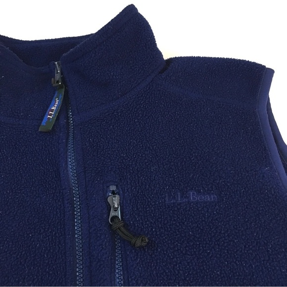 Vintage L.L. Bean Men’s Fleece Full Zip Vest Synchilla Blue - Picture 6 of 11